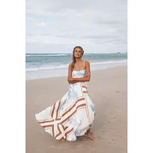 Elanor Maxi Dress - Pale Blue Print