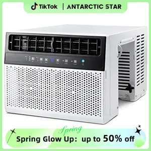 Antarctic Star 5,000-14,000 BTU Small Window Air Conditioner AC Unit Cools up to 350 Sq.Ft. with 7 Modes, Ultra-quiet Air Conditioner Window Unit with Remote Control, Easy to Install, Energy Saving, White