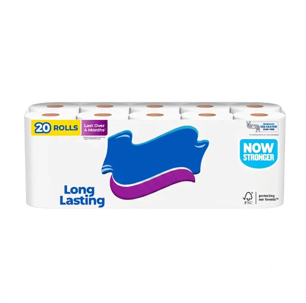 20-Roll 1-Ply Bathroom Toilet Tissue, 1,000 Sheets Per Roll, Bulk Household Paper Supply for Home Restrooms, Offices and Daily Bathroom Needs