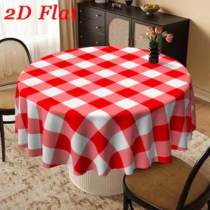 Multicolor Plaid Striped Print Tablecloth, Rectangular/round Shape, Multiple Colors Available, Ideal for Home Dining, Party, Indoor Decor