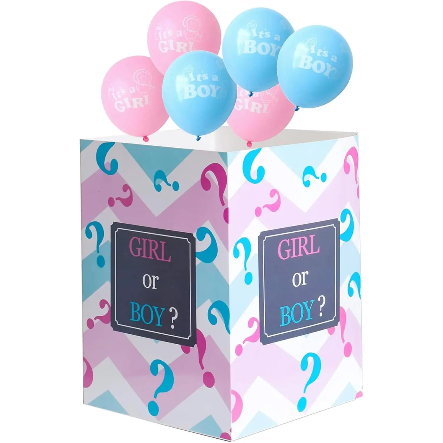 Gender Reveal Balloon Box with 6 count Latex balloons Funny Idea for Boy Girl Gender Reveal Party Decorations Supplies (Boy or Girl)