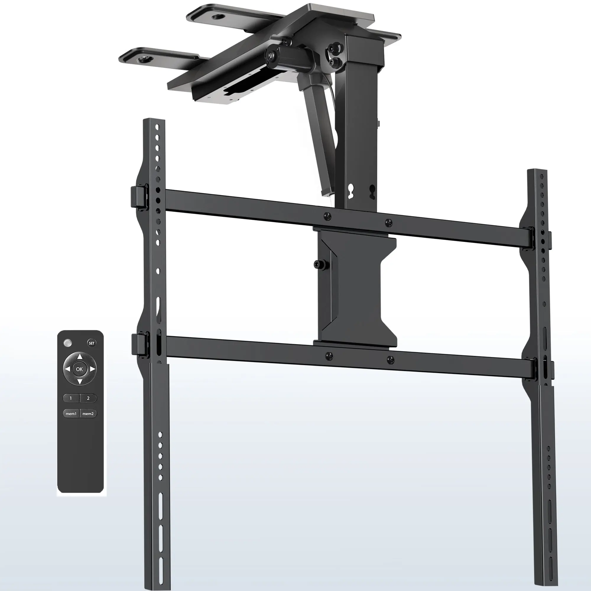 Electric Flip-Down TV Wall Mount & Ceiling Mount, TV Stand Accessory for 37"-86" Screens, Indoor Living Room Furniture Display Installation, Ceiling Tv Mount