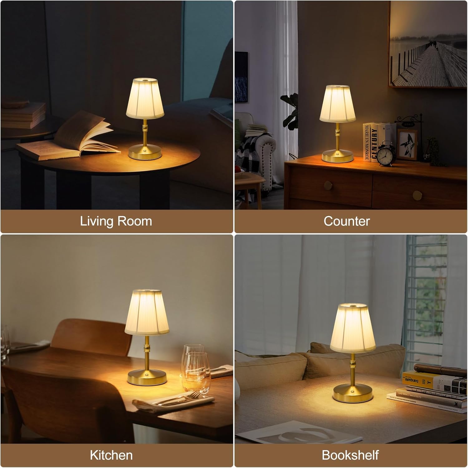 Mini Cordless Table Lamp   Dimmable   Rechargeable Aesthetic  lights for bedroom Kitchen Counter, Bar, Restaurant