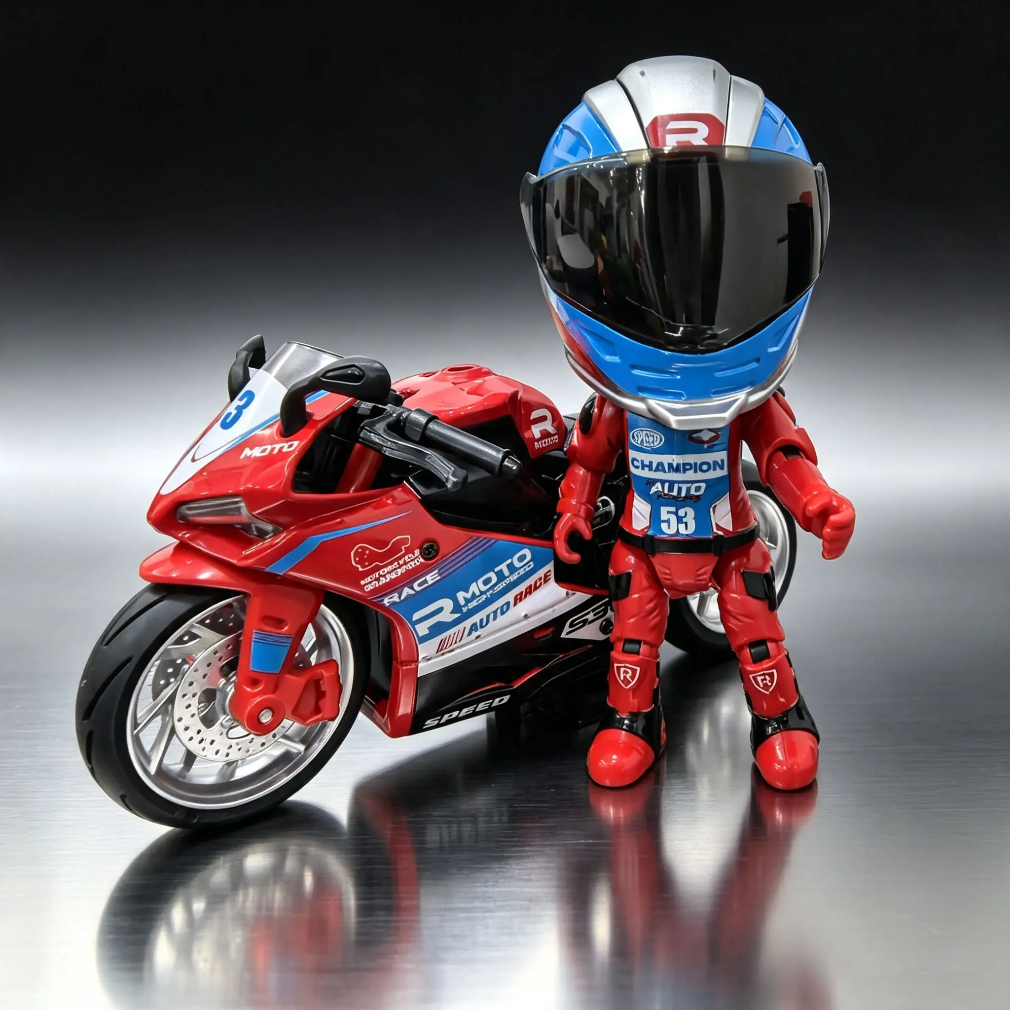 2026 New Model Figurines: Transformable Helmet Figurines and Motorcycle Models with Moving Parts—A Must-Have for Motorcycle Enthusiasts and Model Collectors,Surprise Gift