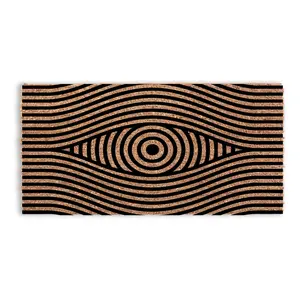 Eye Doormat Geometric Good Vibes Entryway Decoration Bold Stripe Handmade in Tomball TX Unique Personal Touch Decorative Home Decor