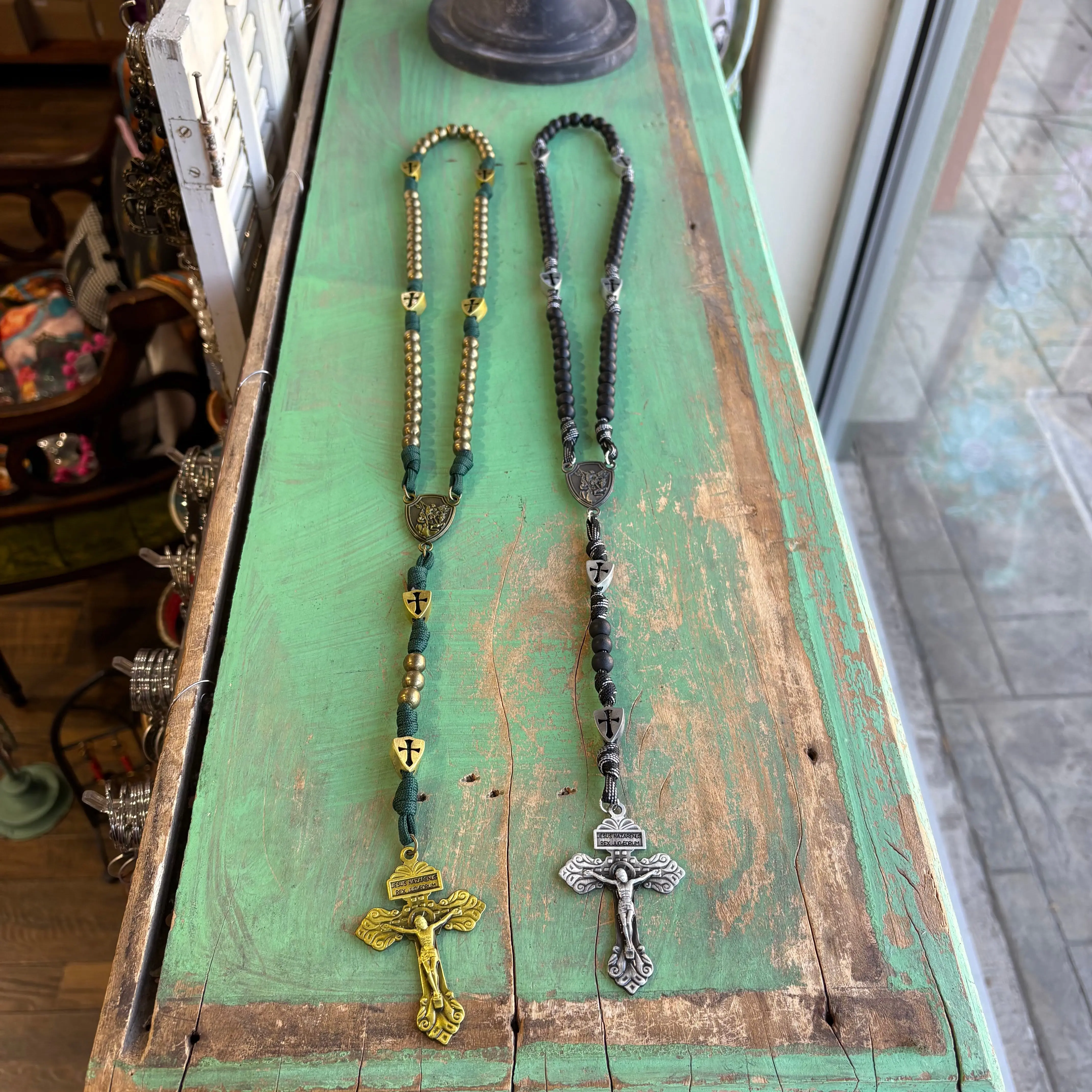 St Michael Pardon Cross Paracord Rosary