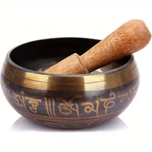 Tibetan Prayer Bowl & Stick Set, Meditation Yoga Chanting Bowl, Multifunctional Bowl for Meditation, Yoga, Home Decor, Religious Decorations