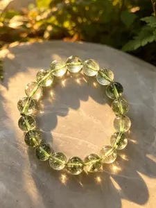 Natural Green Phantom Quartz Bracelet 10mm - Healing Crystal Beads for Wealth & Positivity