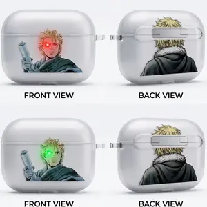 Thorfinn Anime AirPods Case with Keychain, Frosted PC Protective Cover for AirPods Pro, Vinland Saga Manga Earbuds Case Gift for Him Her