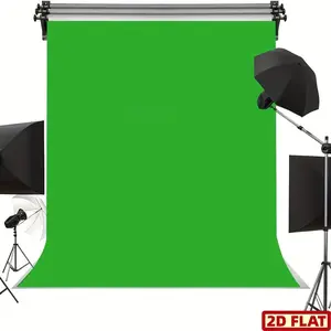 1PC,2D Flat Banner Professional Photography Backdrop Green Screen Background Cloth for Live Streaming Video Shooting Chroma Key Backdrop Studio Background Curtain for Photo Video Recording