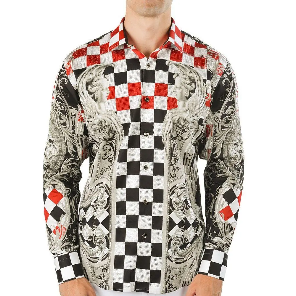 A men's print long sleeve button-down for a bold, eye-catching luxury statement.  Lightweight and breathable, this shirt is built for those who set the trend, not follow it.