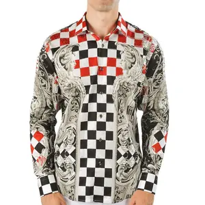 A men's print long sleeve button-down for a bold, eye-catching luxury statement.  Lightweight and breathable, this shirt is built for those who set the trend, not follow it.