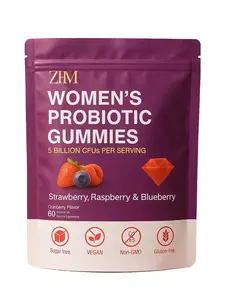 Women’s Probiotic Gummies ZHM – 5 Billion CFU | Vegan, Non-GMO, Sugar-Free | Strawberry, Raspberry & Blueberry