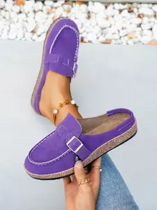 Fashion Summer Bestseller Women's Breathable Slip-On Slippers, Casual Office Shoes, Anti-Slip Half Sandals, Comfortable and Stylish