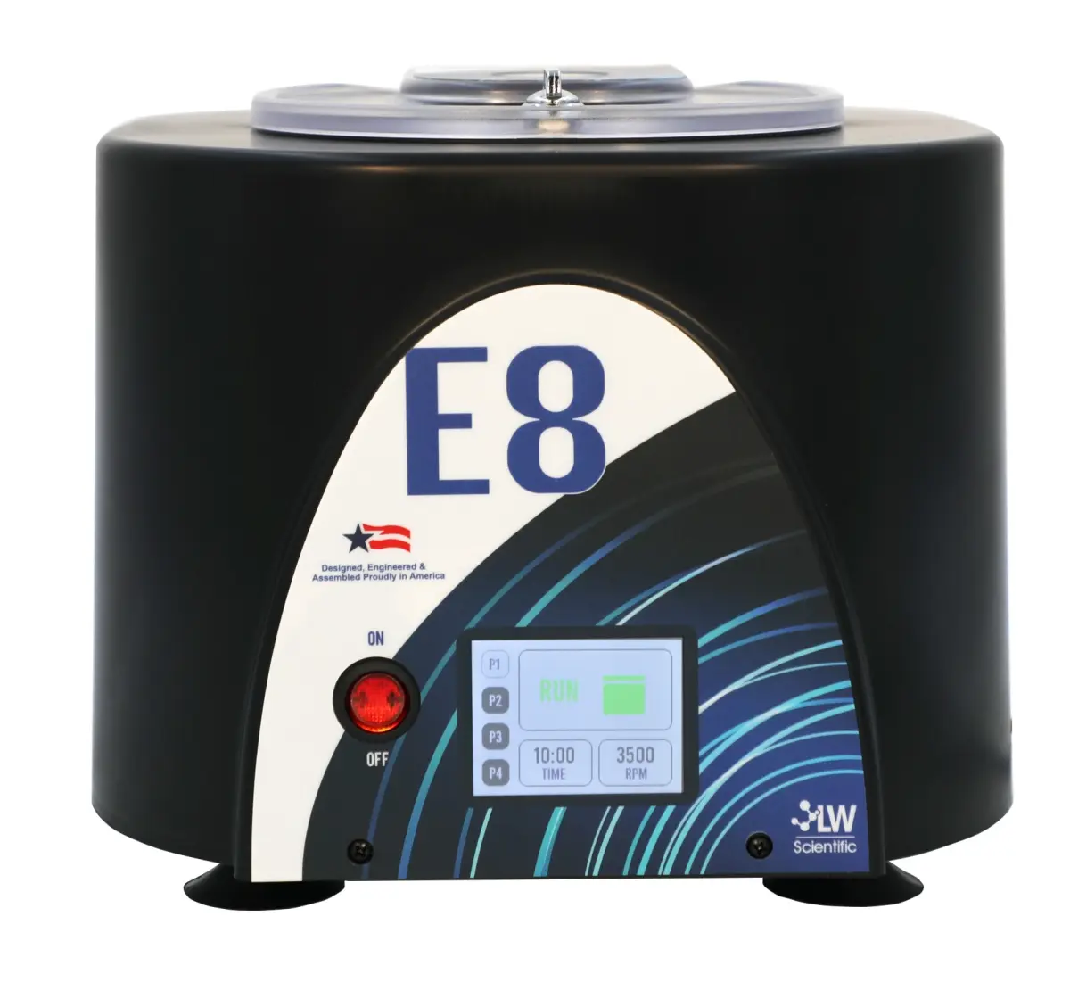 LW Scientific E8C-U8AT-CRT3 Digital Control Lab Centrifuge - 90-240V, 8-Place Fixed Rotor, 3500 RPM, Touch Operation, Angle Rotor, Sample Separation, Black Laboratory Tool
