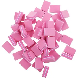 50pcs Small Pink Nail Buffer Blocks Sponge Nail File and Buffer Tool for Manicure Gentle Care and Polishing