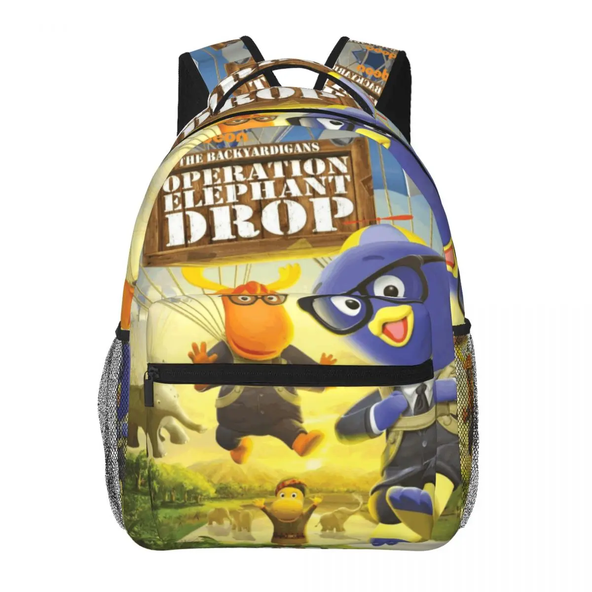 Kids Operation Elephant Drop The Backyardigans Backpack for School Large Capacity Full Print The Backyardigans Laptop Daypack Campus Daily Commute Durable Lightweight Cartoon School Bag for Teens Students