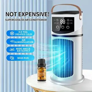 Mini Portable Cooling USB Air Conditioner Fan/Humidifier: Cools in 3 Seconds, Ultra-quiet 25dB, 13.53oz Water Tank, 6-hour Timer, Night Glow with Seven Colors, Instant Cooling – Suitable for Home/office/dormitory, an Ideal Gift for the Holidays
