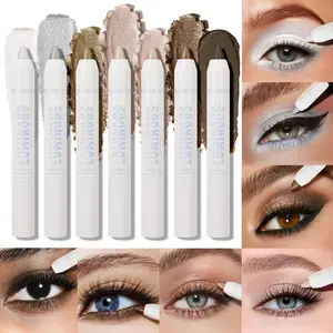 Waterproof Eyeshadow Stick, 1 Count Long Lasting High Pigmented Shimmer Glitter and Matte Neutral Brown Eyeshadow Pencil, Eye Makeup Tool for Women, Eye Makeup Products Cosmetic