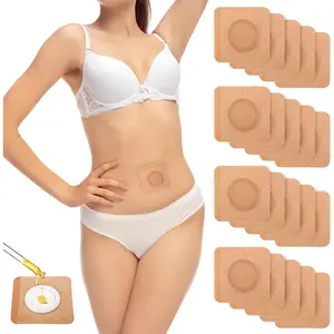 20 Pcs Castor Oil Pack Wrap for Belly Button, Self Adhesive Anti Leakage Pads Kit Disposable Organic Cotton Patches Portable Highly Absorbent No Wash (Oil Not Included) organic cotton easy Daily Moisture