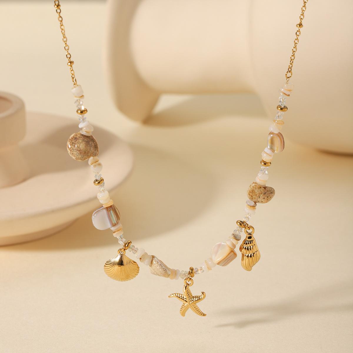 Stainless Steel Conch Starfish Shell Bracelet for Women HCB20213 HCN40398 Electroplated Ins Style Geometry Jewelry