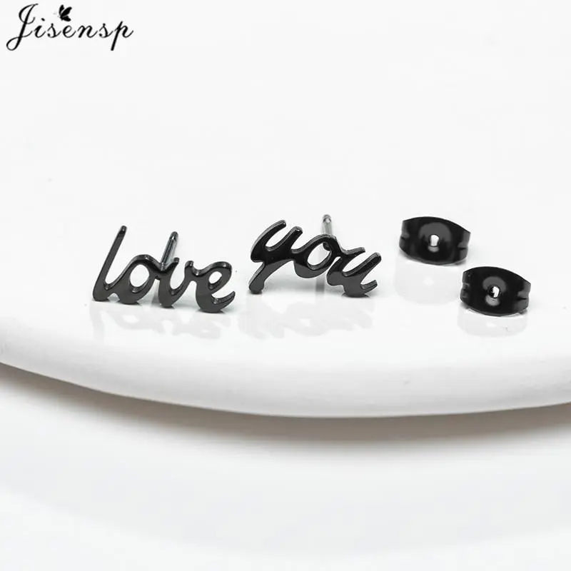 Trendy Black Stainless Steel Animal Stud Earrings Women Men Multiple Darts Dog Pin Heart Earings LOVE YOU Ear Studs Pendientes Trendy Black Stainless Steel Animal Stud Earrings Women Men Multiple Darts Dog Pin Heart Earings LOVE YOU Ear Studs Pendientes