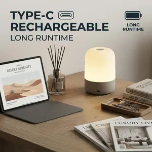 Bedside LED night light three-color dimmable desktop night light bedside lighting decoration touch reading table lamp led light bedroom