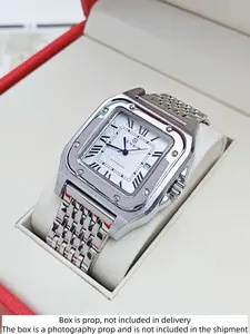 Men's Quartz Watch, Square Analog Dial, Hardlex Glass, Alloy Case, Waterproof Calendar Strap, Casual Business Style, Perfect Gift, Waterproof Wristwatch