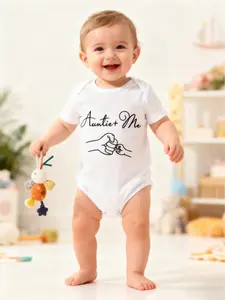 Newborn baby boys and girls casual cute letter print short-sleeve bodysuit Baby Clothing