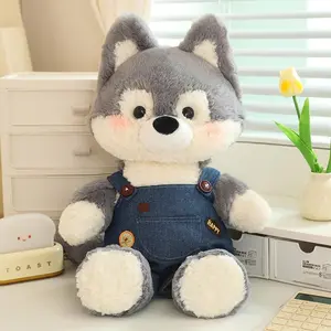 New Style Forest Run Little Fox Plush Toy, Cute Big Wolf Stuffed Animal, Kids Sleeping Pillow Doll