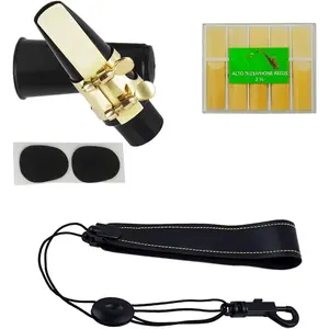 Alto Saxophone Mouthpiece Kit and 10 count 2.5 Sax Reeds,Strap