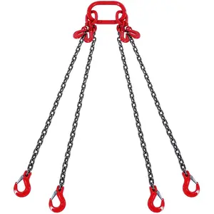 VEVOR Chain Sling, 3/8 inchx 5 ft Lifting Chains with Hooks, G80 Engine Chain Hoist Lifts, 11000 lbs/5 Ton Capacity Lifting Sling Chains for Engine Hoist, Engine Lift Chain with 2 Leg Grab HooksVEVOR Super Brand Day
