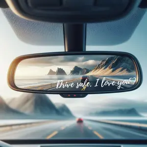 Drive safe I love you rear view mirror car decal / sticker