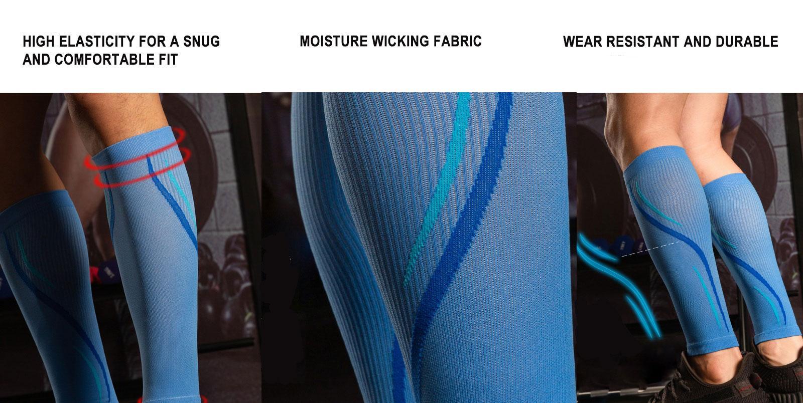 STANDWAY Compression Calf Sleeve(15-20mmhg) 1 Pair For Men & Women - Comfortable blood circulation every day, breathable and non-sticky, suitable for travel, nursing, and running.