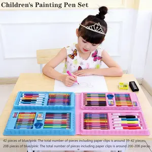 Art Supplies Set 42-208 Pieces, Colorful Drawing Pencils Set, Dual-Sided Painting Kit, Oil Pastels, Watercolor Pens, Art Tools for Kids, Art Materials, Coloring Materials Set, Art School Supplies