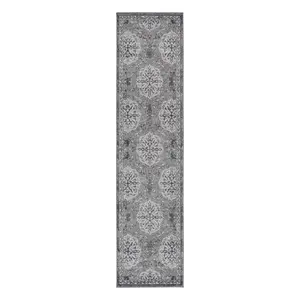 HomeRoots 531821 10 ft. Brown Medallion Power Loom Aesthetic Runners Rug