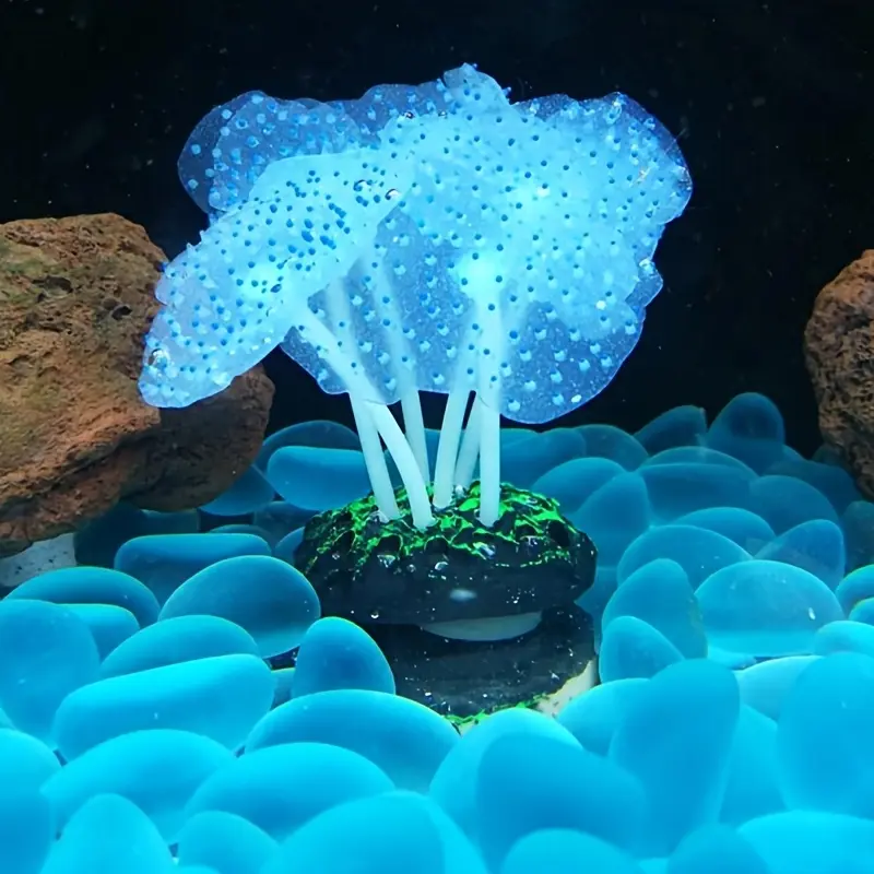An artificial underwater coral with a glow-in-the-dark effect fishtank pc moss balls lava rock 20 gallon tank Smart Small Aquarium LED Light and Filter Dragon Stone Decoration