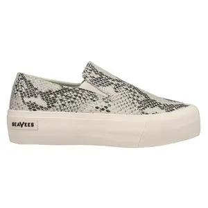 SeaVees Womens Baja Mulholland Slip On Platform Sneakers Shoes Casual - Beige