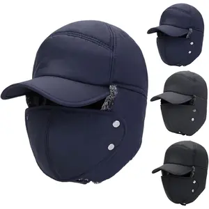 Men Winter Trapper Hats Outdoor Cycling Cold-Proof Ear Warm Cap Unisex Winter Hunting Hat Warm Windproof Hats Adjustable Trucker Hat