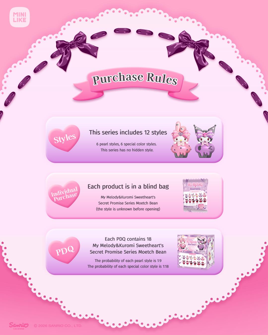 Sanrio My Melody Kuromi Blind Box Sweetheart Series Cute Kawaii Mini Figures Collectible Gift Toy