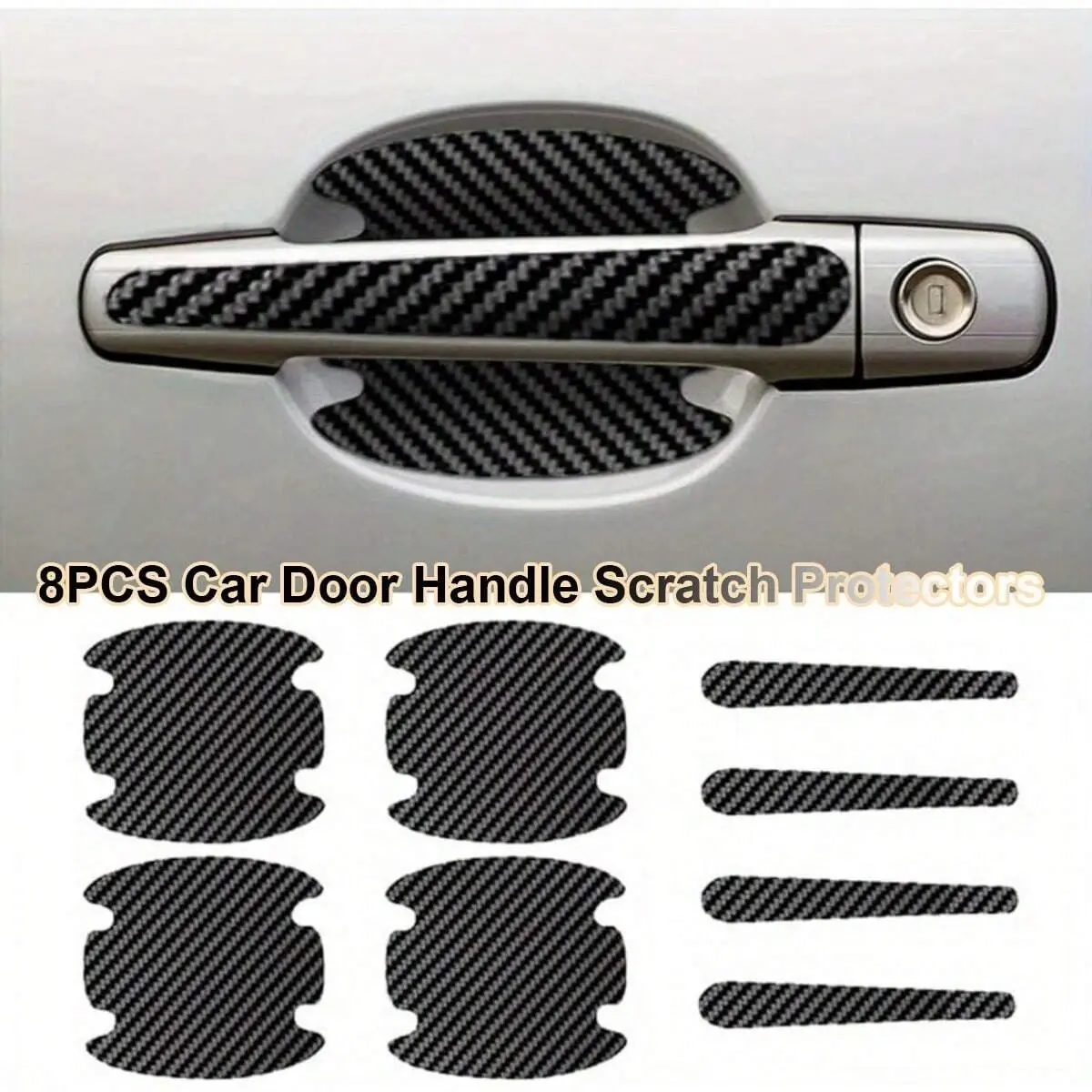 8-Piece Car Door Handle Protector Set, Anti-Scratch Wrist Guard, Fingernail Scratch Prevention, Paint Protection Film for Cars, Car Accessories