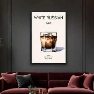 White Russian Cocktail Bar Art Print