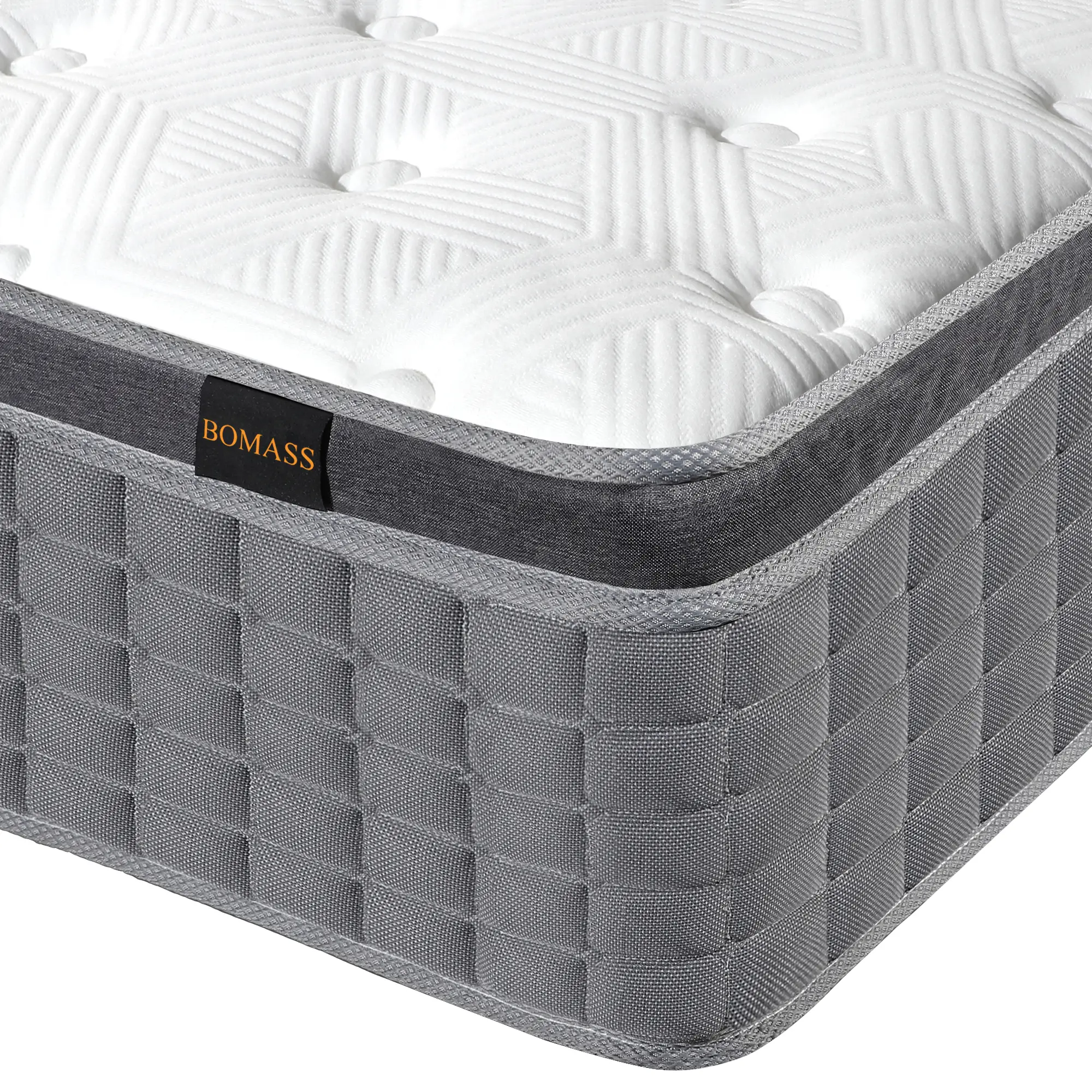 BOMASS 12" 14 Inch Twin Full Queen King Mattress, Hybrid Memory Foam Bed in a Box Medium Firmness,Pocket Spring + Zoned Support | Soft and Comfortable, Pressure Relief, CertiPUR-US Certified Coil sleep modern