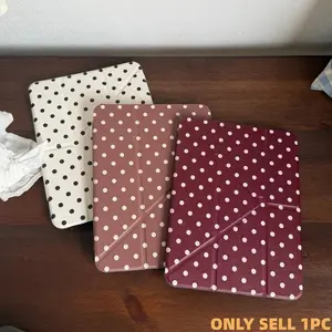 Elegant Polka Dot Tablet Case with Foldable Stand & Pen Slot, Durable Acrylic Drop-Proof Protection for iPad Pro 11/13", Air 6, Mini 7, Pro 12.9"