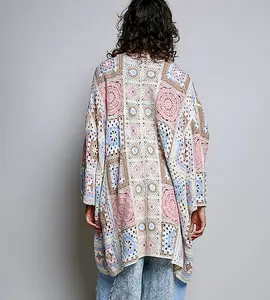POL Pink Granny Square Kimono