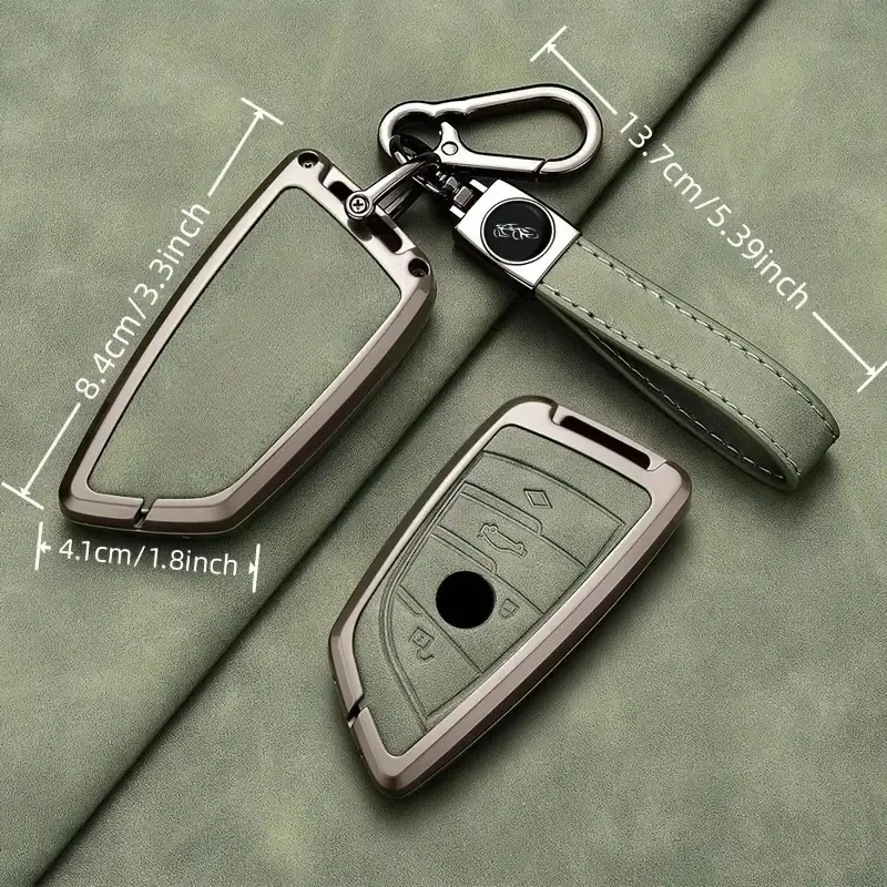thumbnail image 2 of Gun Black Alloy Remote Key Fob Cover Case For BMW 5 7 Series X3 X5 X6 2 of 5