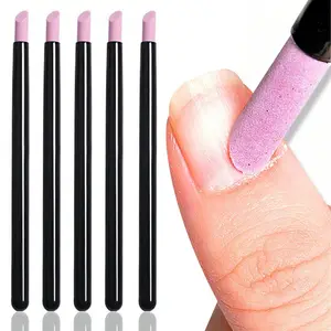 5PC Manicure Quartz Polishing Pen Set Nail Art Tools 130mm Dead Skin & Cuticle Remover Quartz Pen Fine Sanding Quartz Stone Nail Cuticle Pusher
