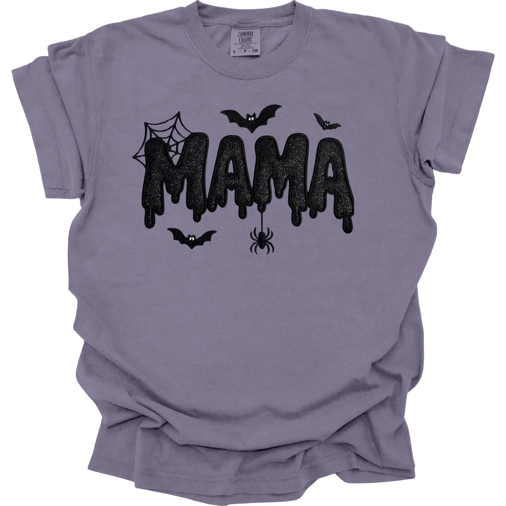 Embroidered MAMA drippy Comfort Colors t-shirt