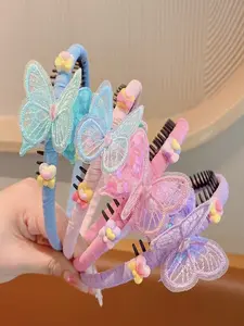 Cute Butterfly & Heart Design Hair Hoop, Colorful Sequin Decor Hair Hoop, Non-slip Headbands, Hair Bows Headbands, Fashion Hair Accessories Set for Girls & Women, Unique Gifts for Women, Abs Material