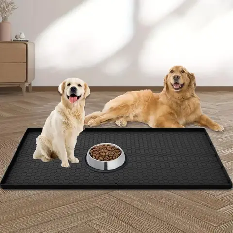 Waterproof Silicone Pet Feeding Mat, Non-slip Pet Food Mat, Easy to Clean Pet Feeding Supplies for Dogs & Cats, Dog & Cat Accessories, Animal Feeding Supply